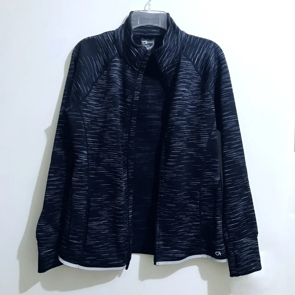 GAP GAPFit Athletic Track Gym Running Zippered Jacket sz M - Picture 4 of 13